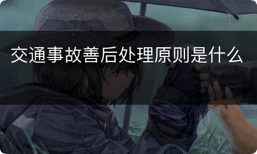 交通事故善后处理原则是什么