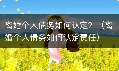 离婚个人债务如何认定？（离婚个人债务如何认定责任）