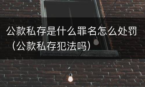 公款私存是什么罪名怎么处罚（公款私存犯法吗）