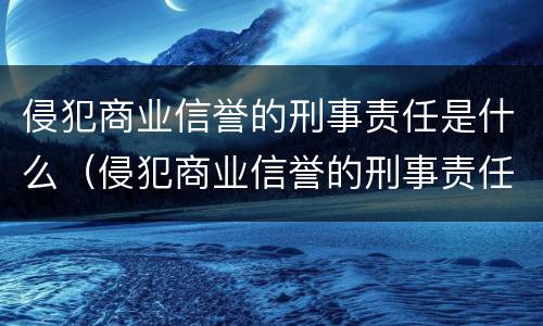 侵犯商业信誉的刑事责任是什么（侵犯商业信誉的刑事责任是什么罪）