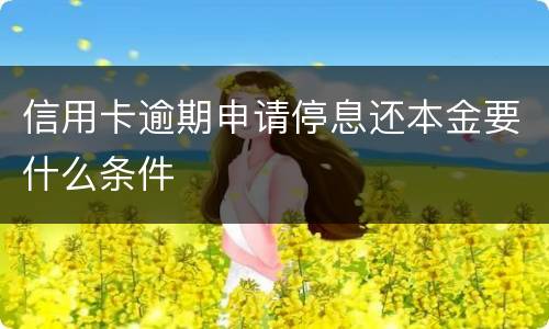 信用卡逾期申请停息还本金要什么条件