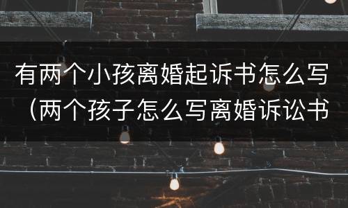有两个小孩离婚起诉书怎么写（两个孩子怎么写离婚诉讼书）