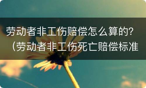 劳动者非工伤赔偿怎么算的？（劳动者非工伤死亡赔偿标准）