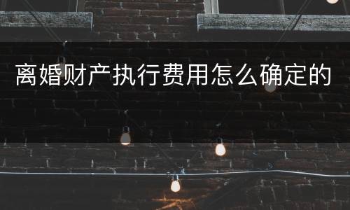 离婚财产执行费用怎么确定的