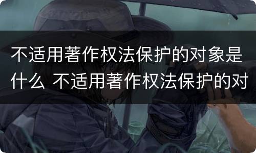不适用著作权法保护的对象是什么 不适用著作权法保护的对象是什么内容