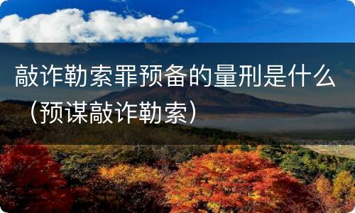 敲诈勒索罪预备的量刑是什么（预谋敲诈勒索）