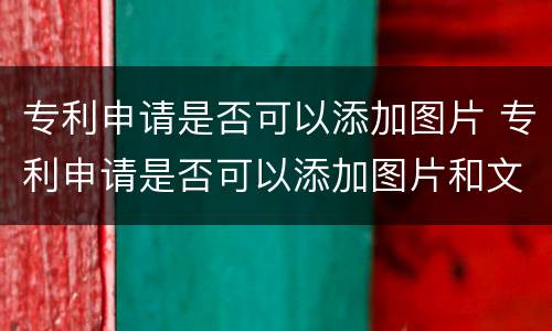 专利申请是否可以添加图片 专利申请是否可以添加图片和文字