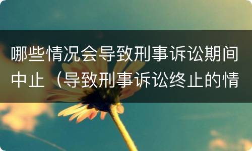 哪些情况会导致刑事诉讼期间中止（导致刑事诉讼终止的情形）