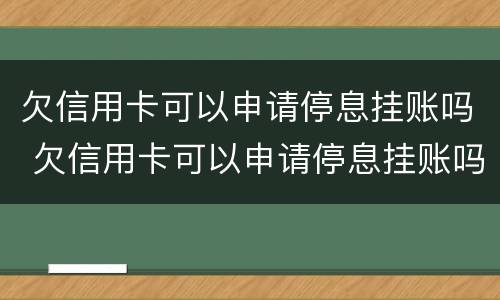欠信用卡可以申请停息挂账吗 欠信用卡可以申请停息挂账吗