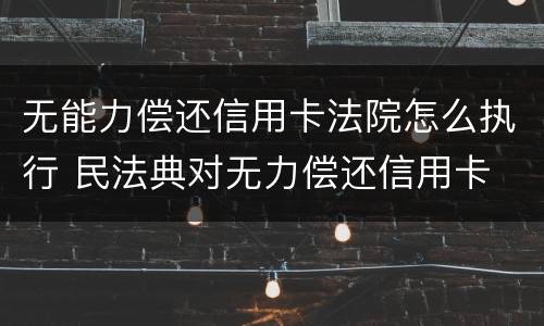 无能力偿还信用卡法院怎么执行 民法典对无力偿还信用卡