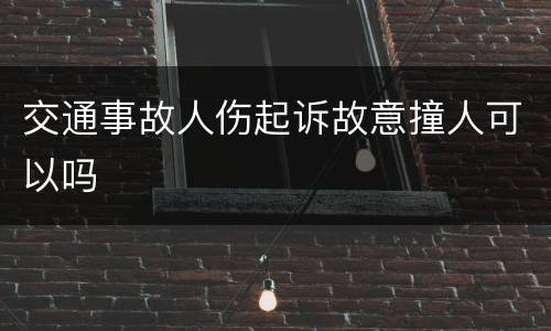 交通事故人伤起诉故意撞人可以吗