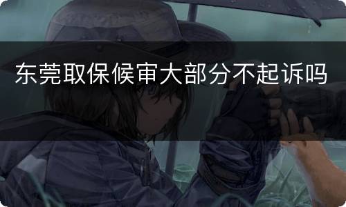 东莞取保候审大部分不起诉吗