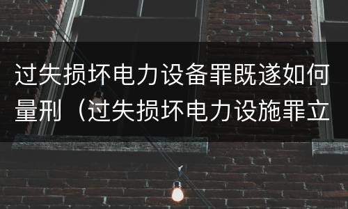 过失损坏电力设备罪既遂如何量刑（过失损坏电力设施罪立案标准）