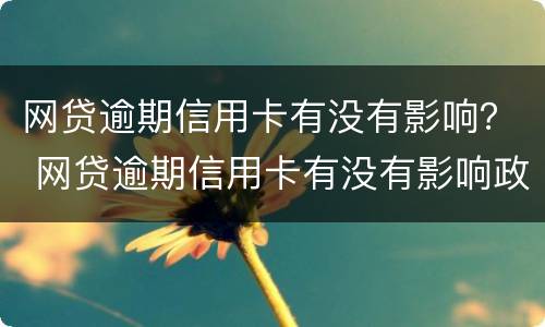 网贷逾期信用卡有没有影响？ 网贷逾期信用卡有没有影响政审