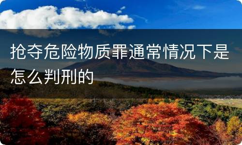 抢夺危险物质罪通常情况下是怎么判刑的