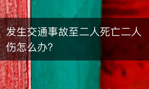 发生交通事故至二人死亡二人伤怎么办？