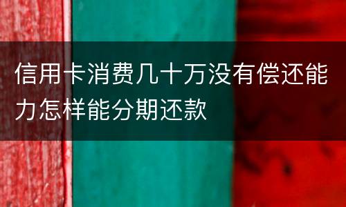 信用卡消费几十万没有偿还能力怎样能分期还款