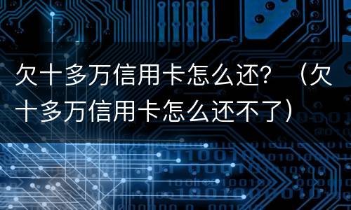 欠十多万信用卡怎么还？（欠十多万信用卡怎么还不了）