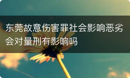 东莞故意伤害罪社会影响恶劣会对量刑有影响吗