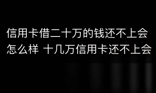信用卡借二十万的钱还不上会怎么样 十几万信用卡还不上会怎样