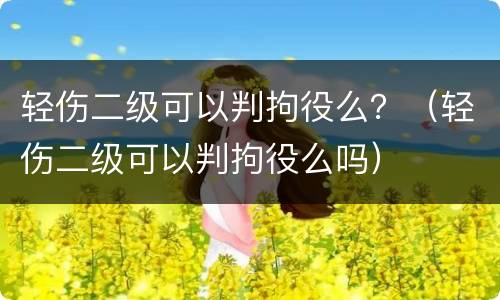 轻伤二级可以判拘役么？（轻伤二级可以判拘役么吗）