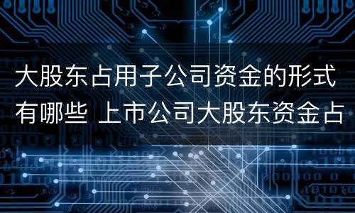 大股东占用子公司资金的形式有哪些 上市公司大股东资金占用