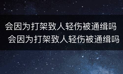 会因为打架致人轻伤被通缉吗 会因为打架致人轻伤被通缉吗