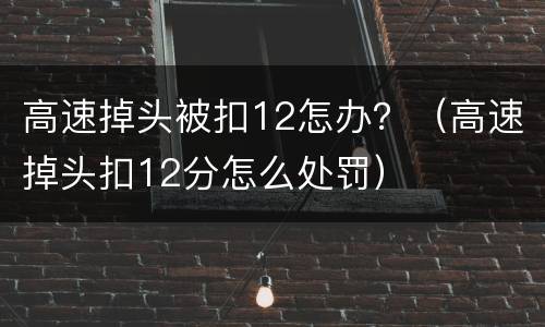 高速掉头被扣12怎办？（高速掉头扣12分怎么处罚）