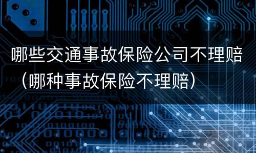 哪些交通事故保险公司不理赔（哪种事故保险不理赔）