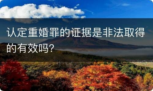 认定重婚罪的证据是非法取得的有效吗?