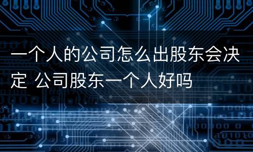 一个人的公司怎么出股东会决定 公司股东一个人好吗