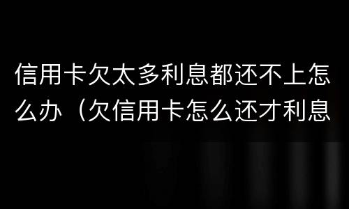 信用卡欠太多利息都还不上怎么办（欠信用卡怎么还才利息少）