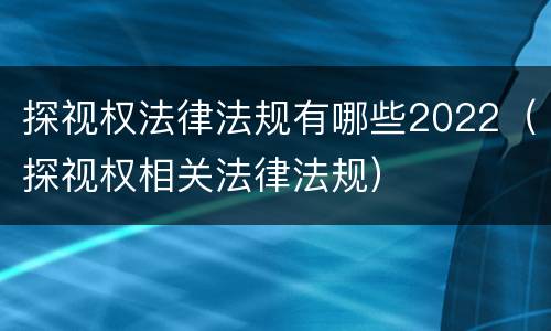 探视权法律法规有哪些2022（探视权相关法律法规）