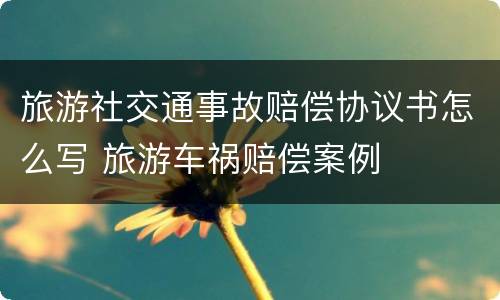 旅游社交通事故赔偿协议书怎么写 旅游车祸赔偿案例