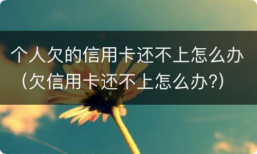 个人欠的信用卡还不上怎么办（欠信用卡还不上怎么办?）