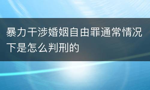 暴力干涉婚姻自由罪通常情况下是怎么判刑的