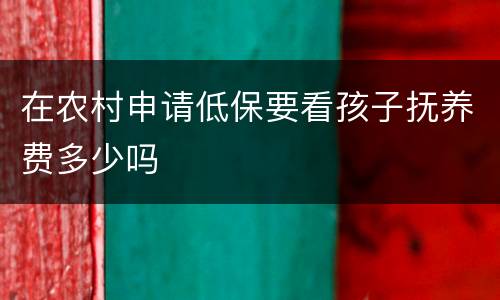 在农村申请低保要看孩子抚养费多少吗