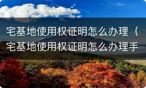 宅基地使用权证明怎么办理（宅基地使用权证明怎么办理手续）