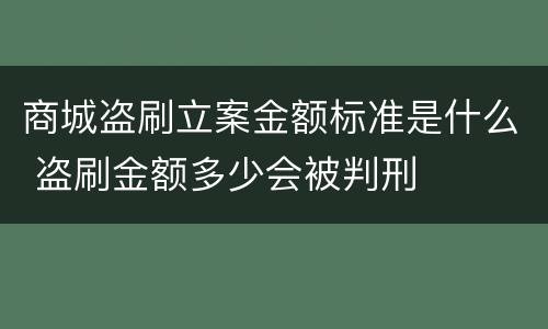 商城盗刷立案金额标准是什么 盗刷金额多少会被判刑 商城盗刷立案金额标准是什么 盗刷金额多少会被判刑