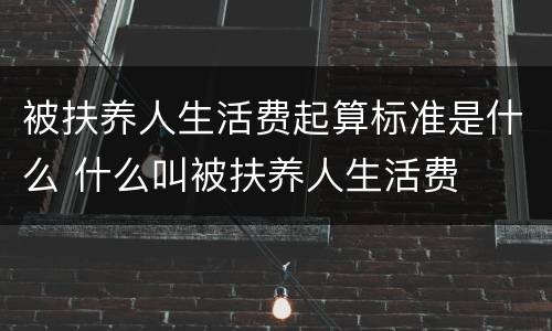 被扶养人生活费起算标准是什么 什么叫被扶养人生活费