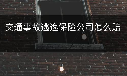 交通事故逃逸保险公司怎么赔