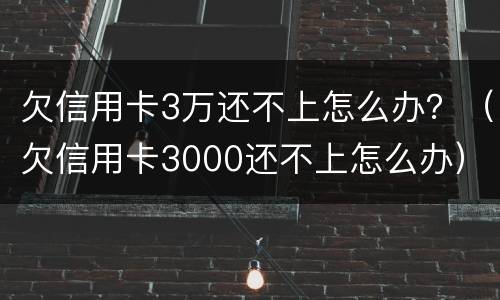 欠信用卡3万还不上怎么办？（欠信用卡3000还不上怎么办）