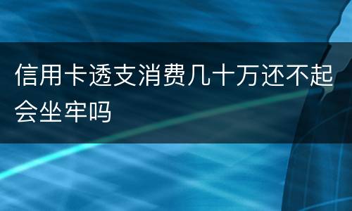 信用卡透支消费几十万还不起会坐牢吗