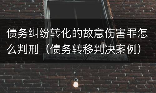 债务纠纷转化的故意伤害罪怎么判刑（债务转移判决案例）