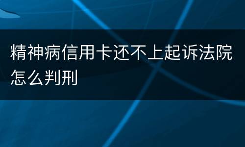精神病信用卡还不上起诉法院怎么判刑