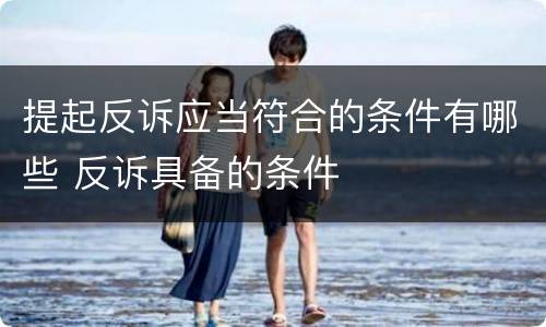 提起反诉应当符合的条件有哪些 反诉具备的条件