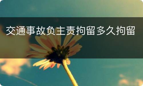 交通事故负主责拘留多久拘留