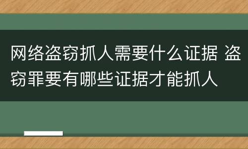 网络盗窃抓人需要什么证据 盗窃罪要有哪些证据才能抓人