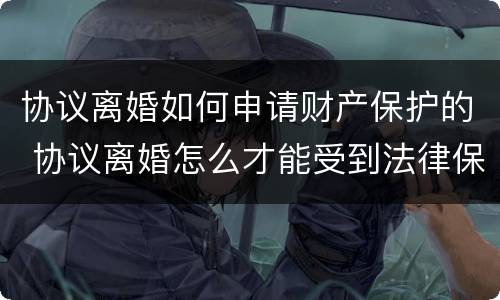 协议离婚如何申请财产保护的 协议离婚怎么才能受到法律保护