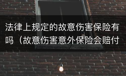 法律上规定的故意伤害保险有吗(故意伤害意外保险会赔付吗)